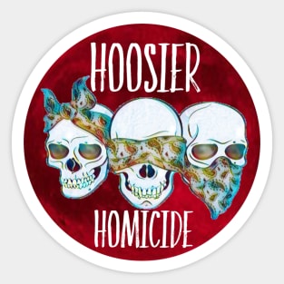 Hoosier Homicide Red Moon Skulls Sticker